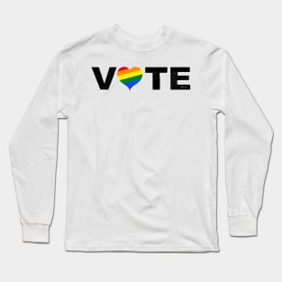 VOTE For Love LGBTQ Rights Turn Out Blue Democratic Independent Voters for All Rainbow Heart Long Sleeve T-Shirt